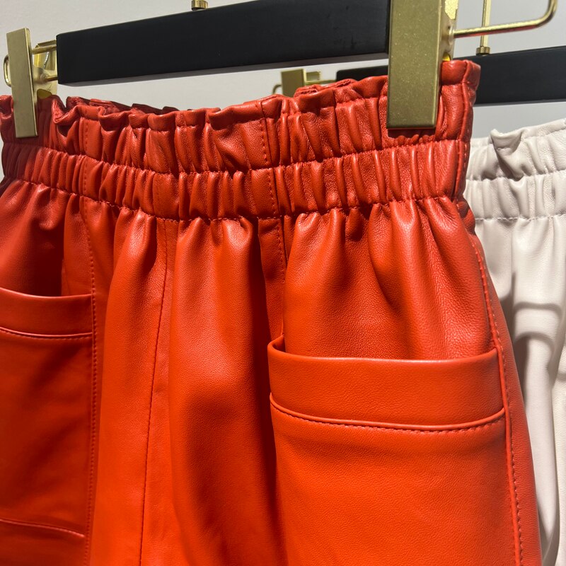 High Waist Leather Shorts