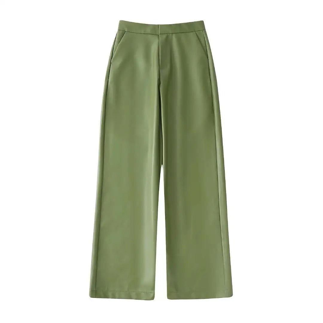 Straight Faux Leather Pants