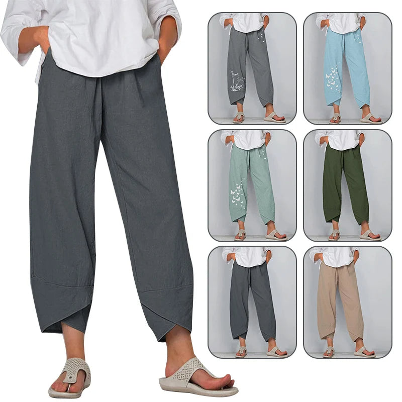 Women Cotton Linen Baggy Pants