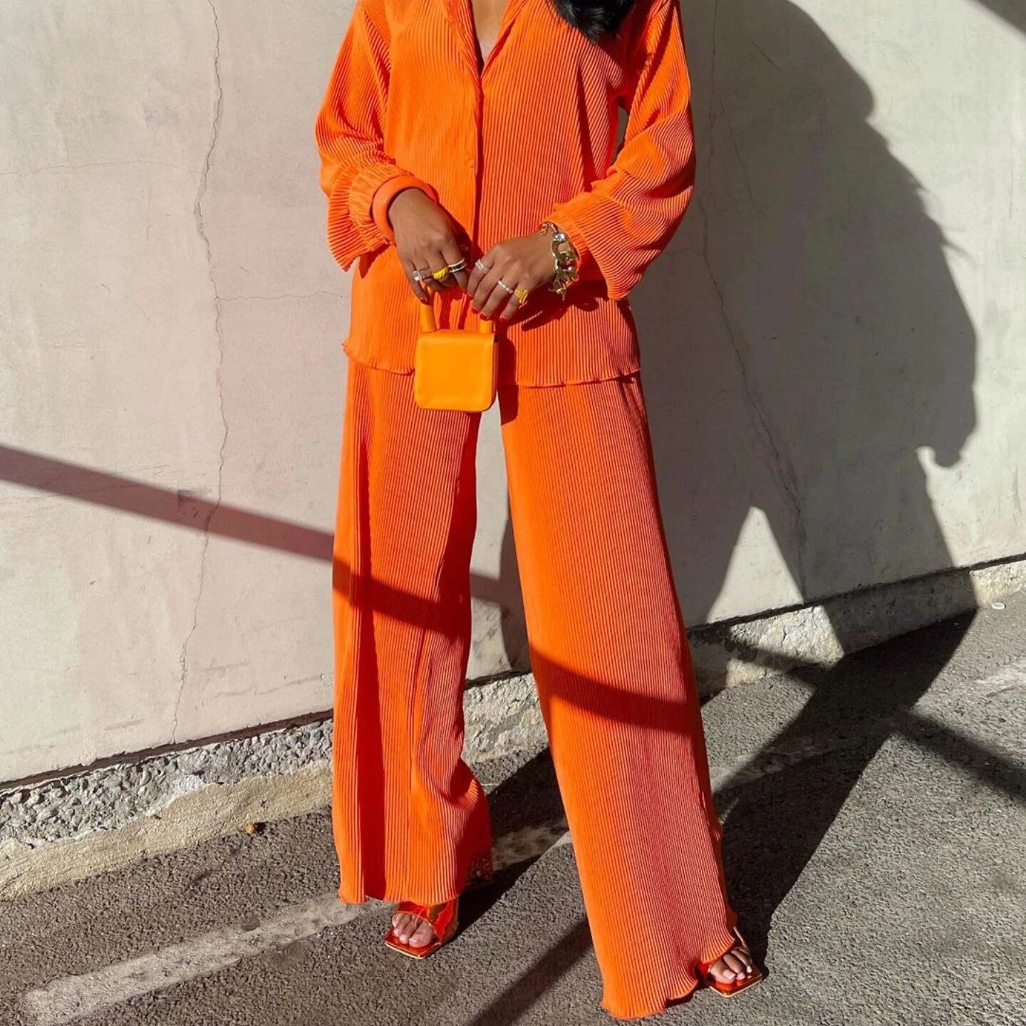 Pleated Two Piece Set