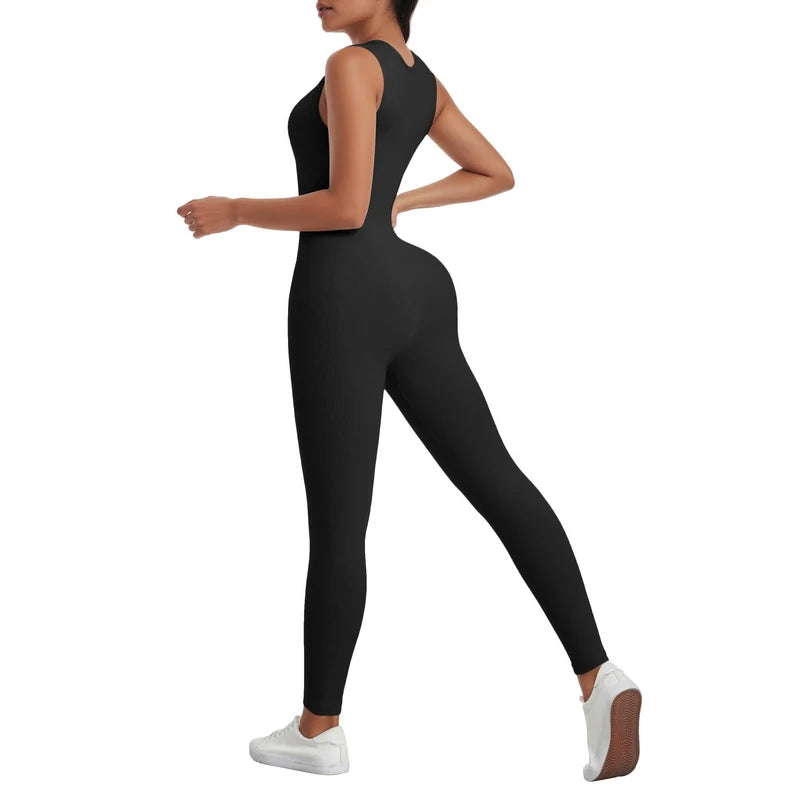 Women's Yoga Ribbed One-Piece Romper