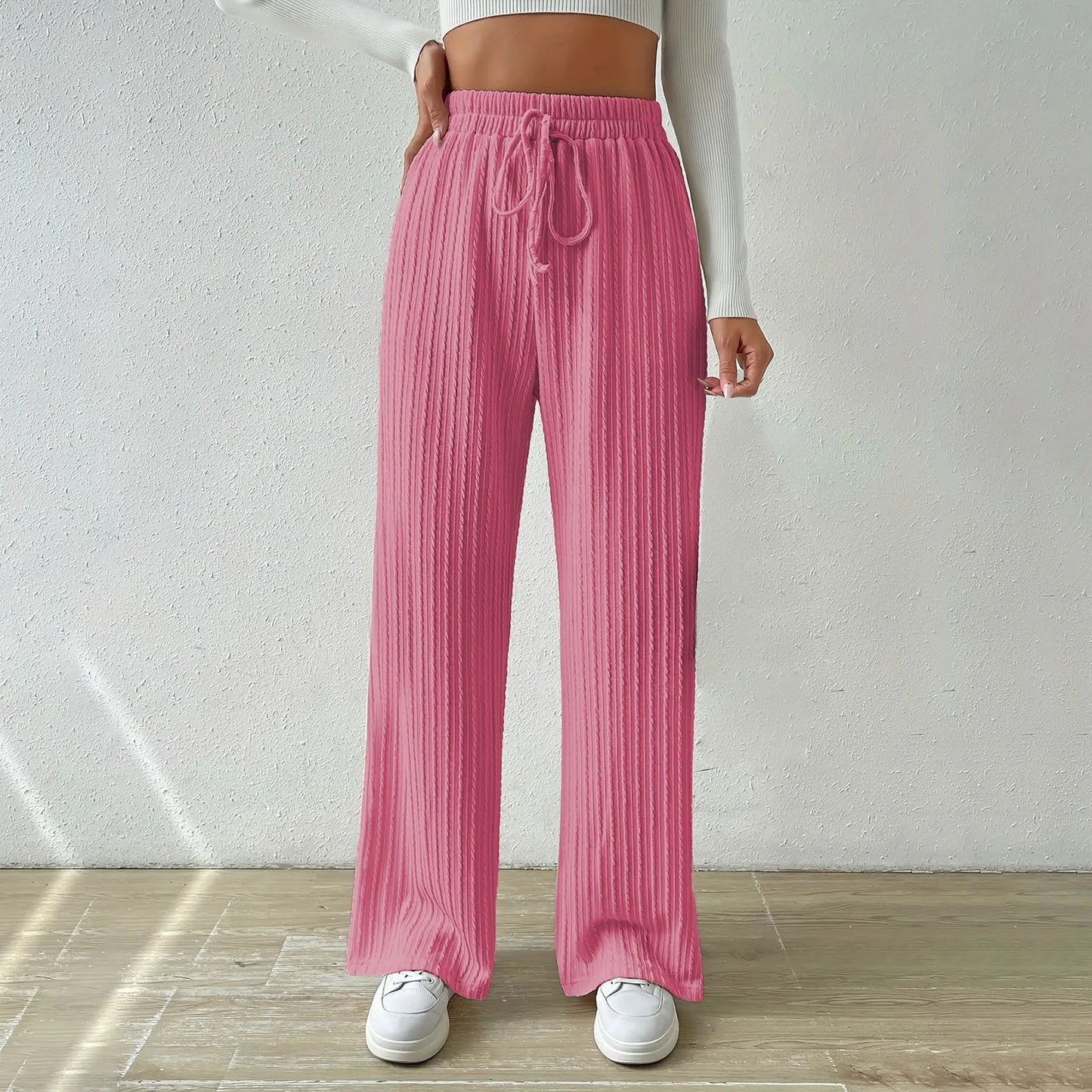Elastic High Waisted Pants