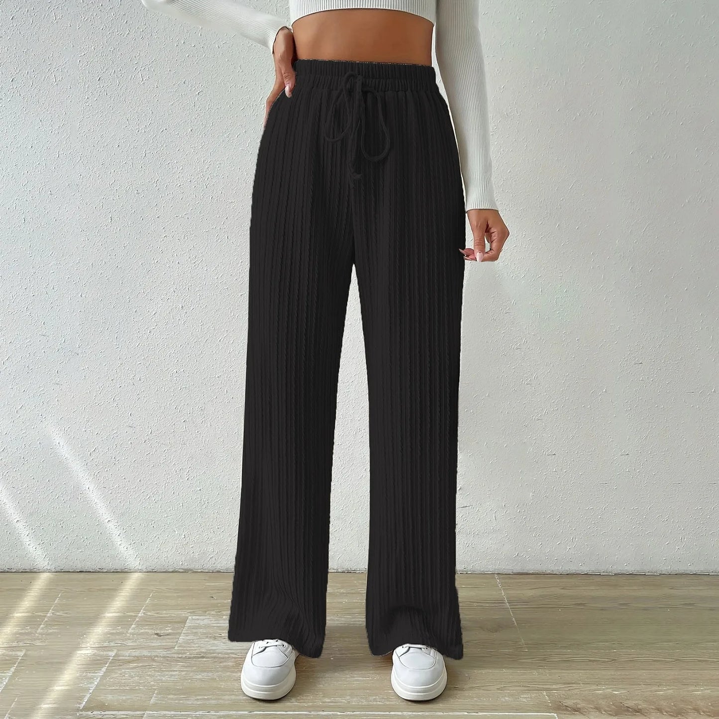 Elastic High Waisted Pants