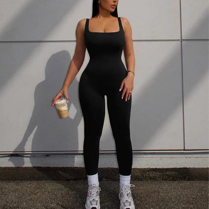 Women's Yoga Ribbed One-Piece Romper