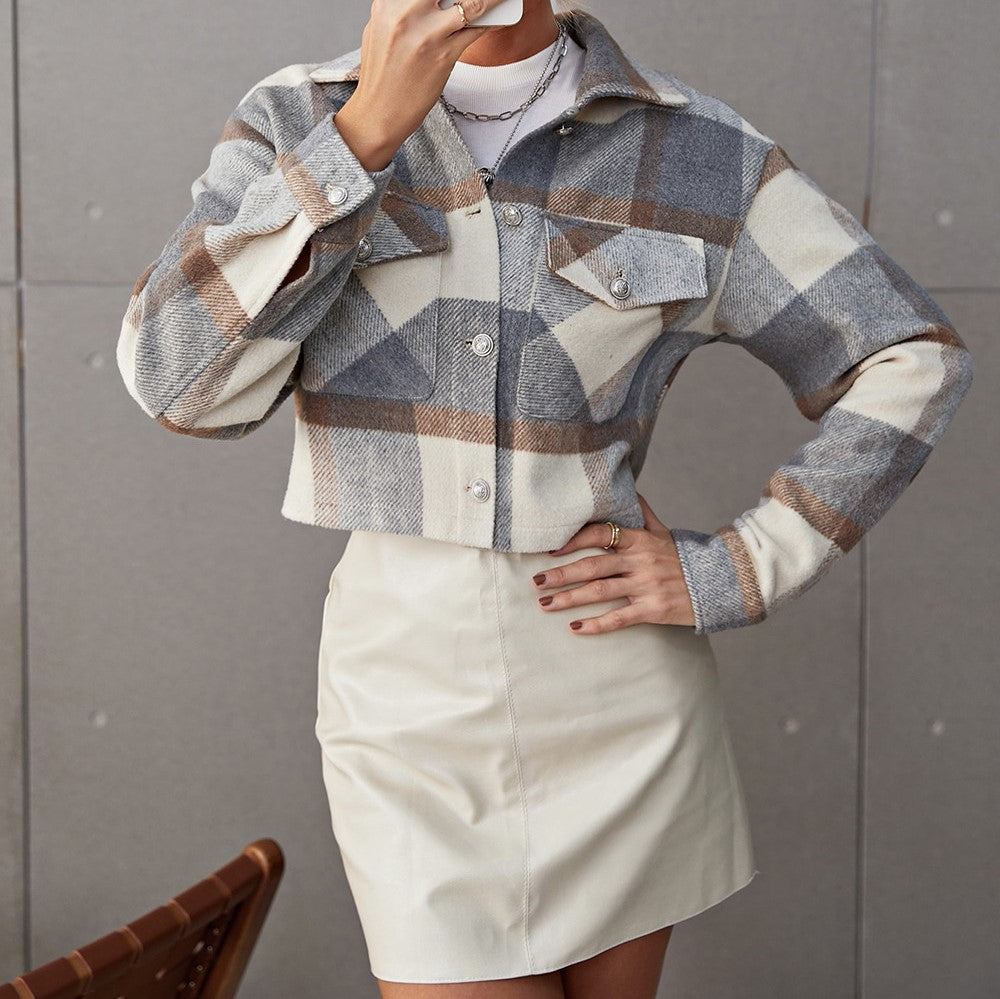 Short Plaid Coat