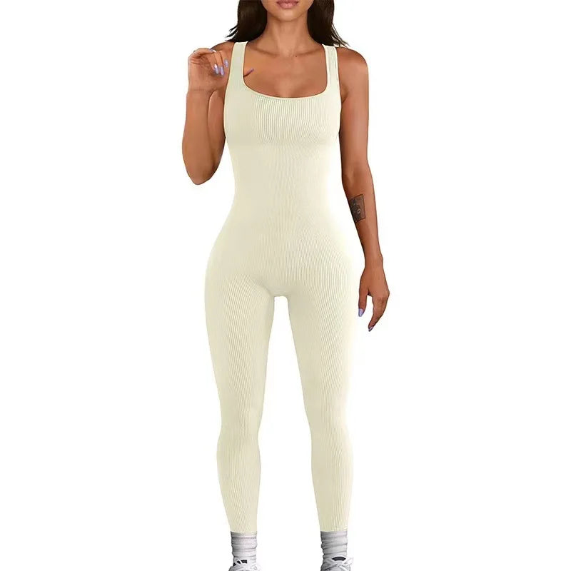 Women's Yoga Ribbed One-Piece Romper