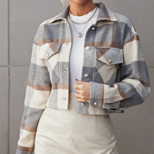 Short Plaid Coat
