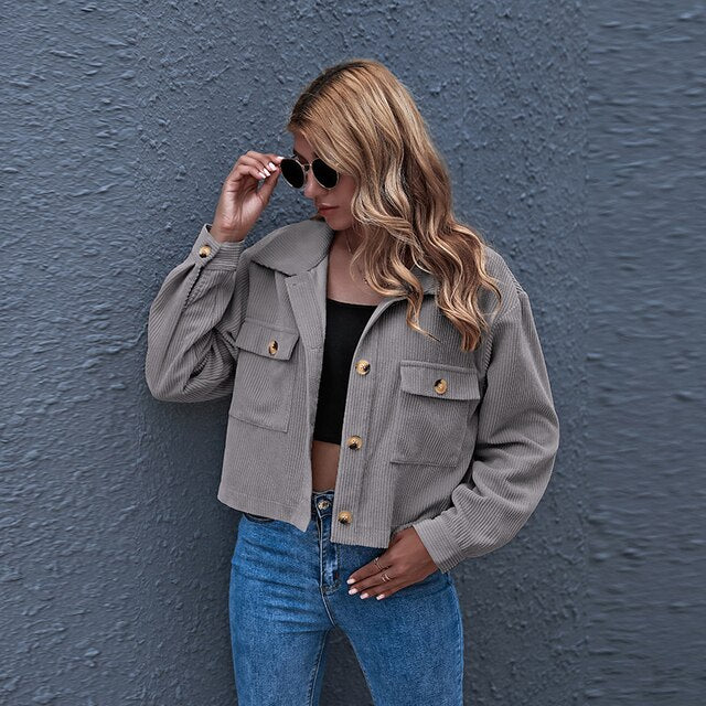 Cropped Corduroy Jacket