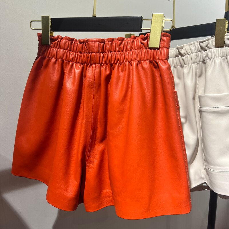 High Waist Leather Shorts