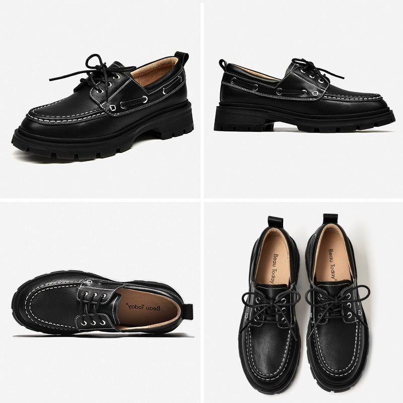 Leather Platform Oxfords