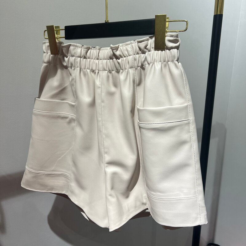High Waist Leather Shorts