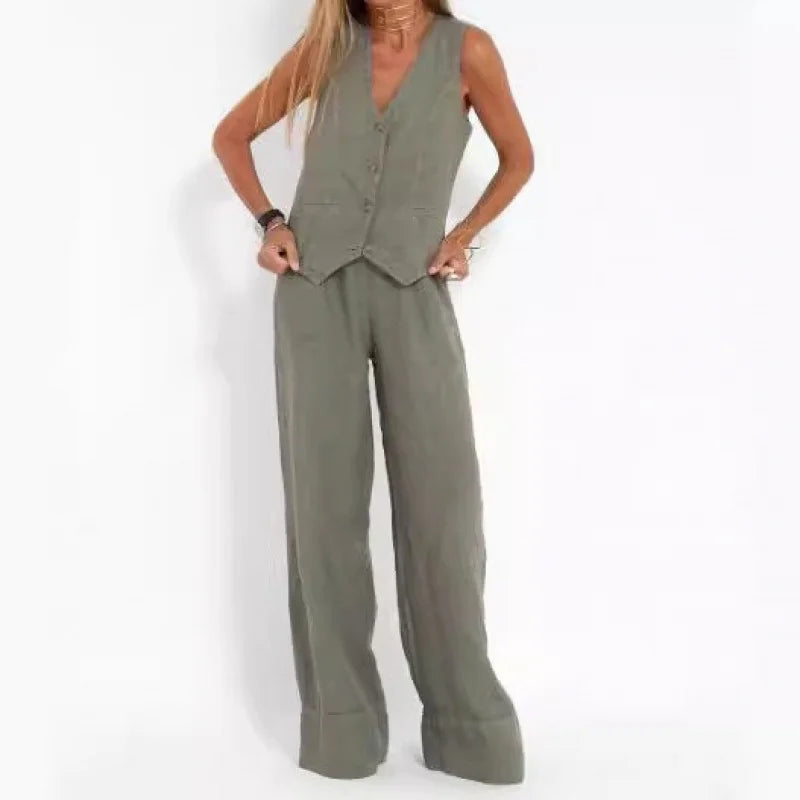 Vest Patchwork Casual Suit