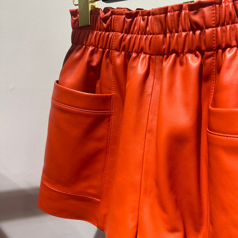High Waist Leather Shorts
