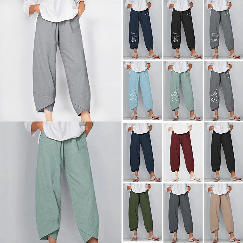 Women Cotton Linen Baggy Pants