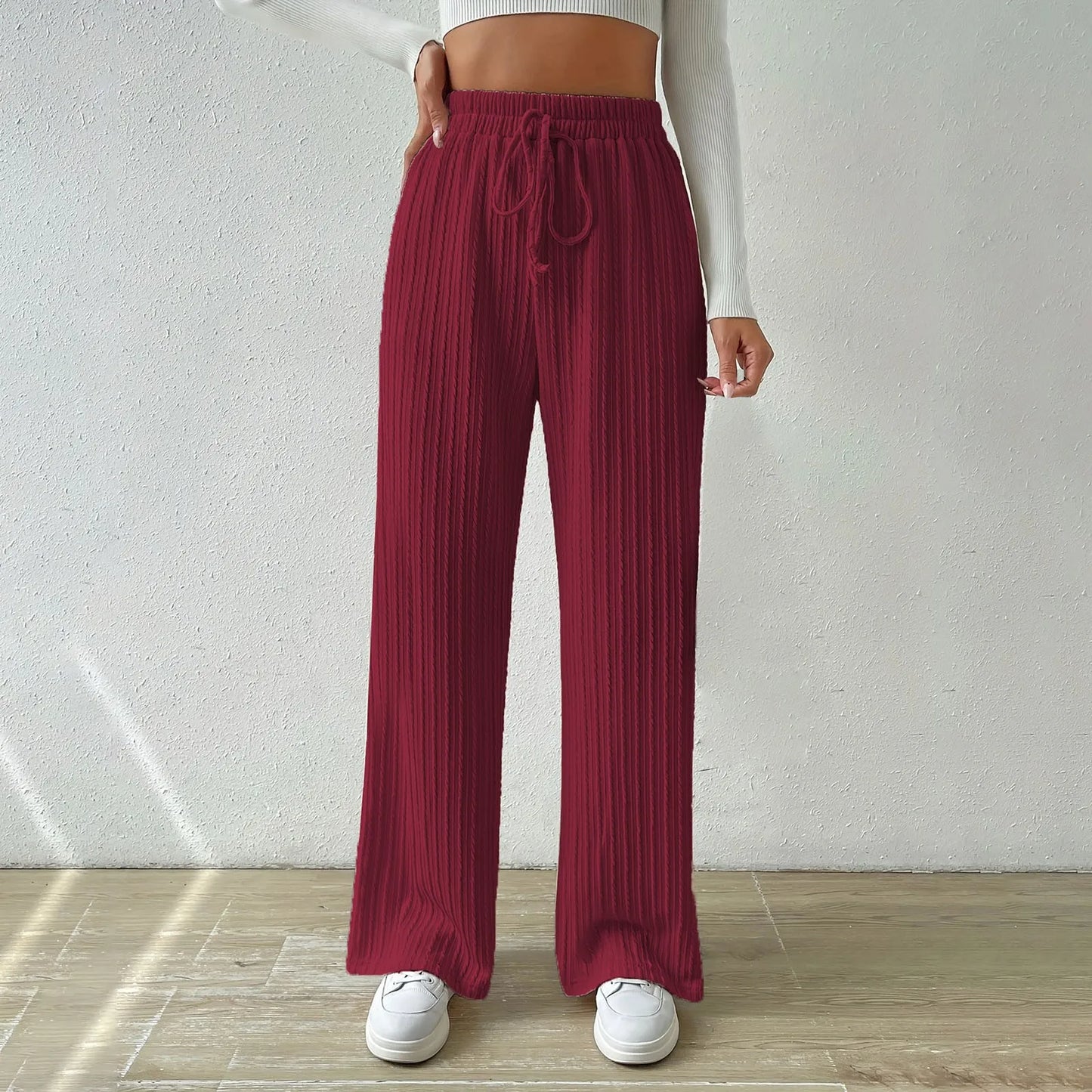 Elastic High Waisted Pants