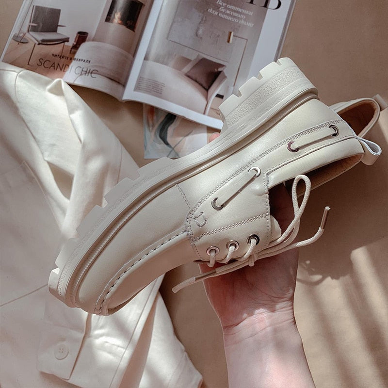 Leather Platform Oxfords