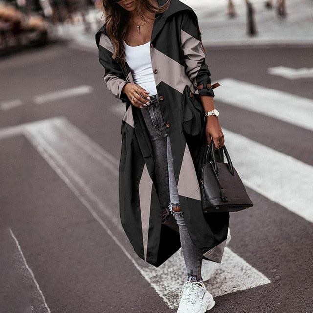 Long Hooded Trench Coat