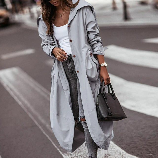 Long Hooded Trench Coat