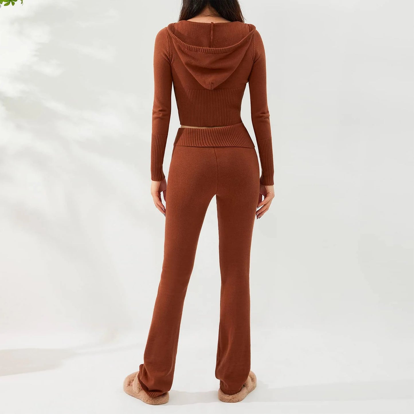 Zipper Lace-up Hoodies Pant Set
