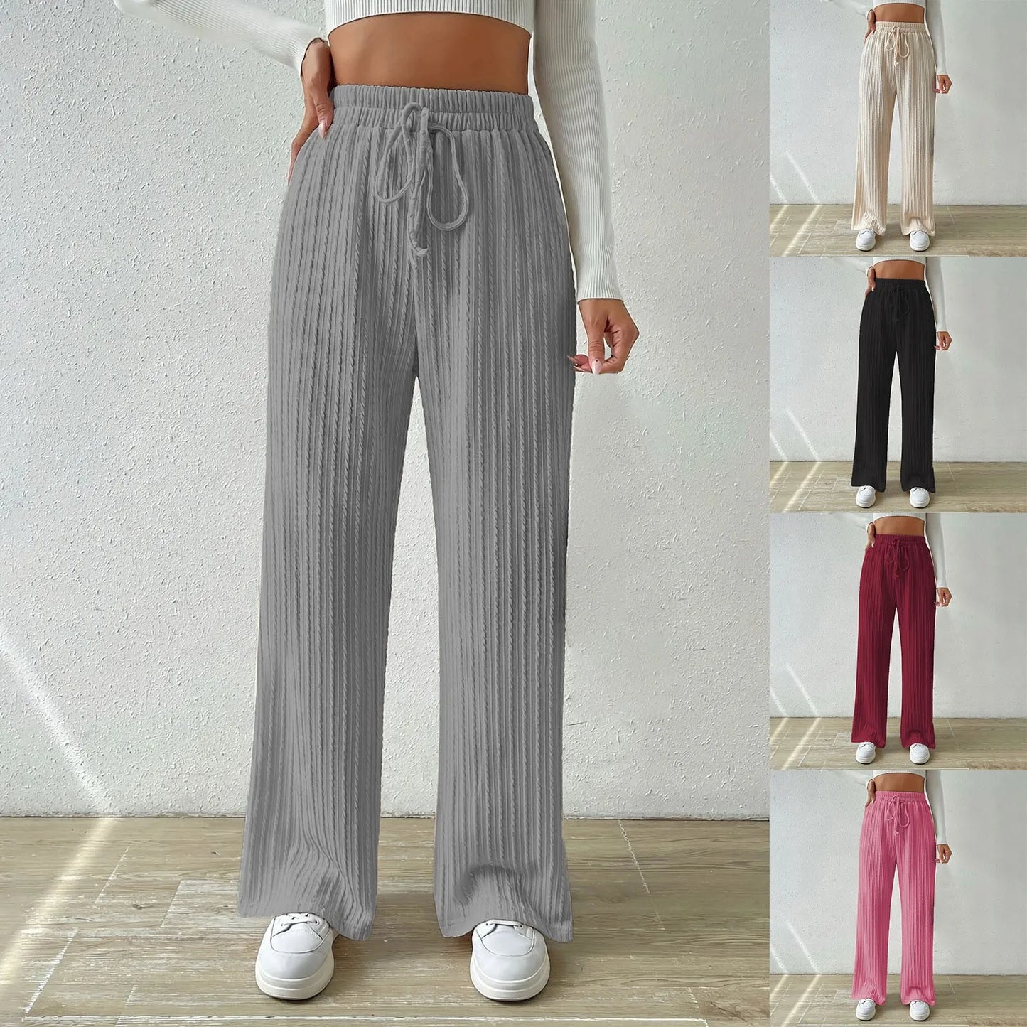Elastic High Waisted Pants