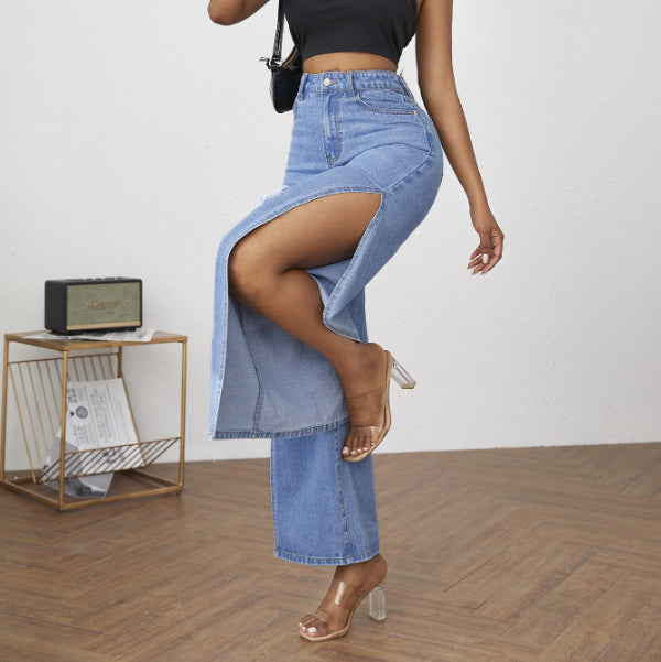 High Split Wide Leg Pants
