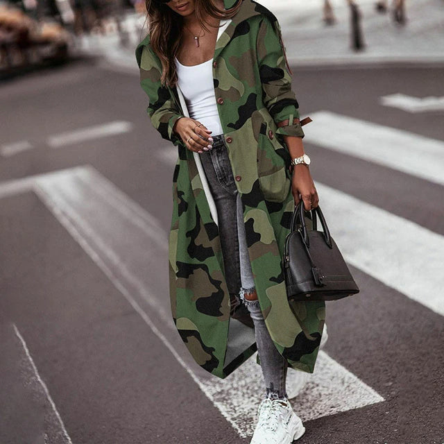 Long Hooded Trench Coat