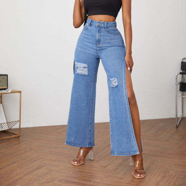 High Split Wide Leg Pants
