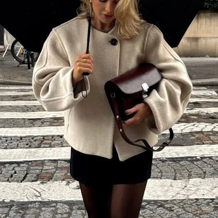 One Button Woolen Jacket