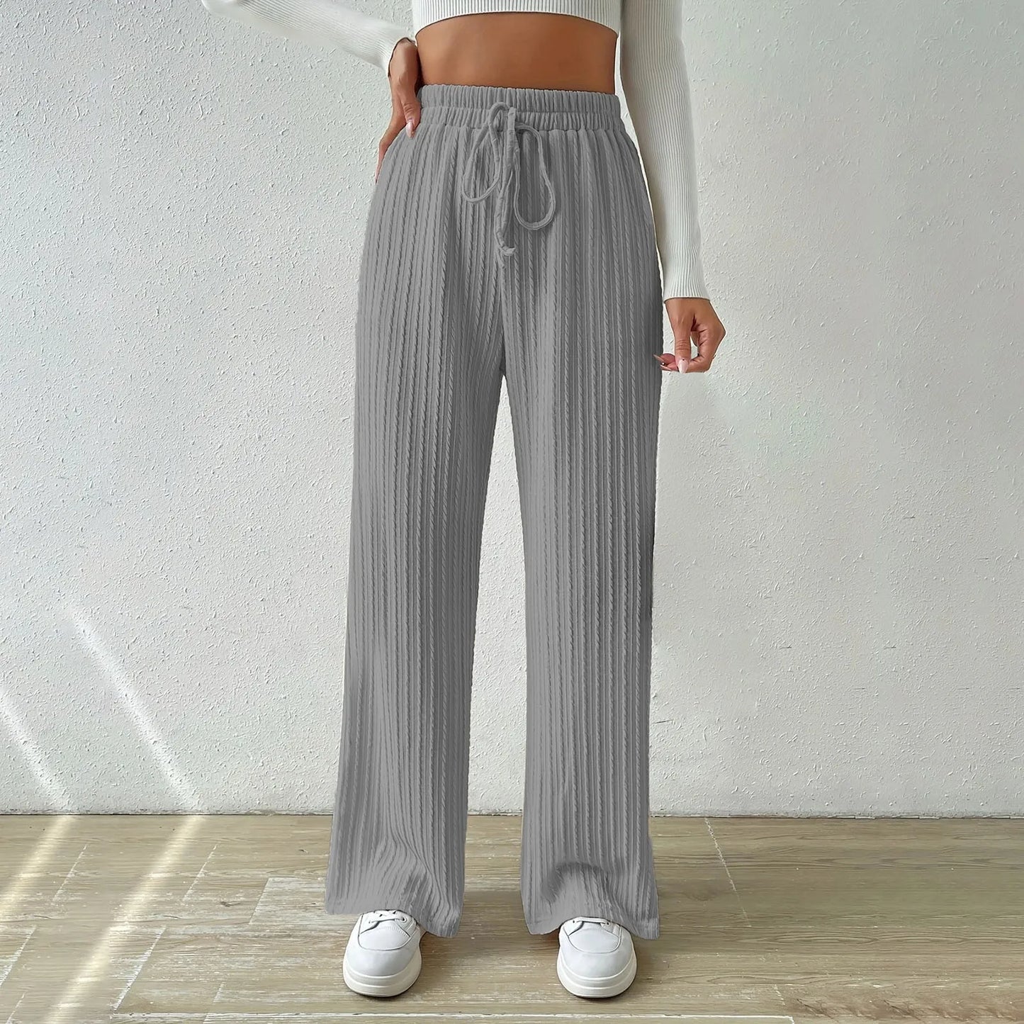 Elastic High Waisted Pants