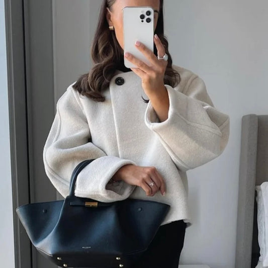 One Button Woolen Jacket