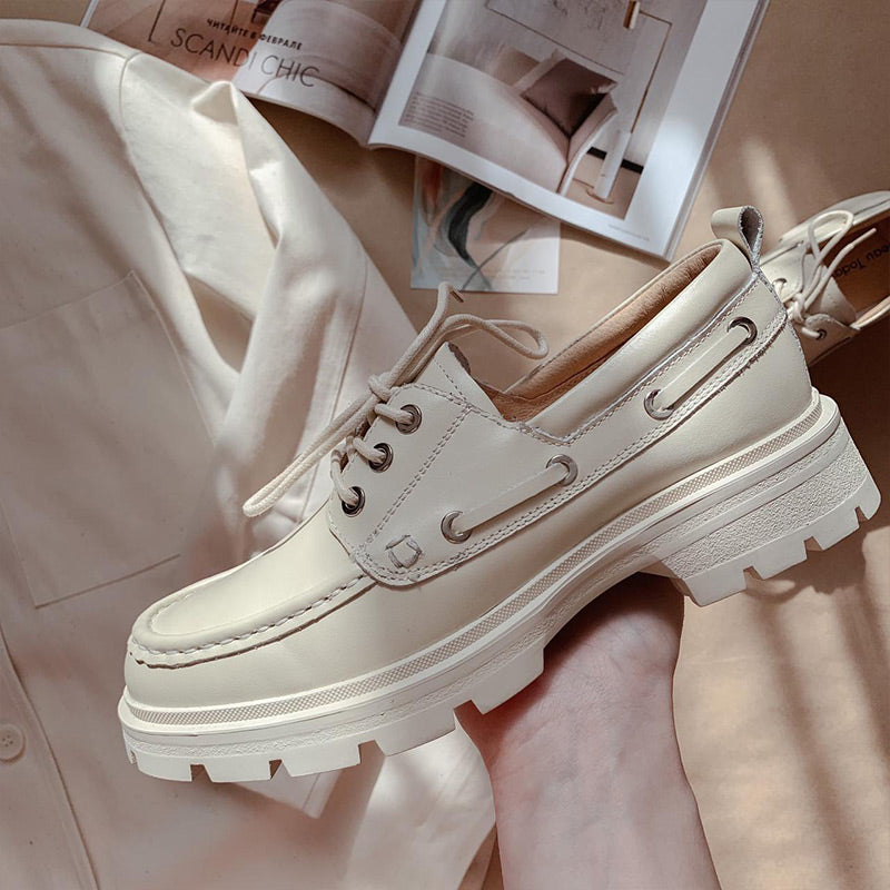 Leather Platform Oxfords