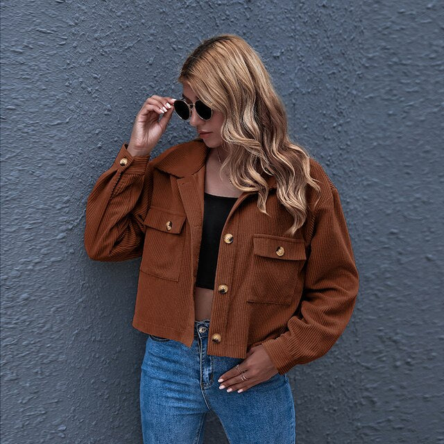 Cropped Corduroy Jacket