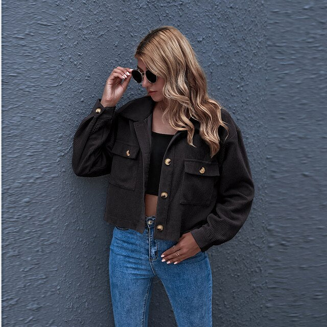 Cropped Corduroy Jacket