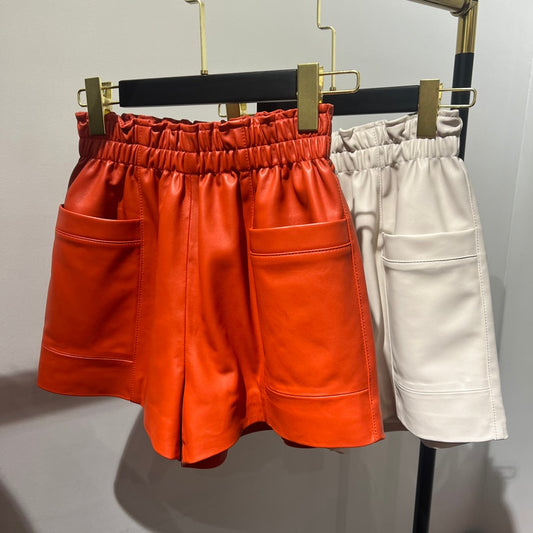 High Waist Leather Shorts