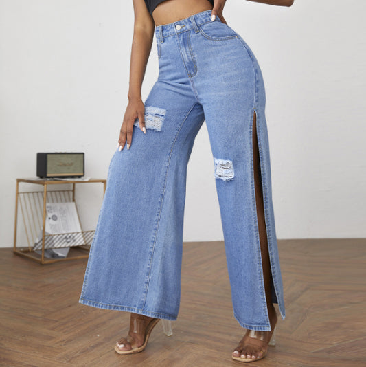 High Split Wide Leg Pants