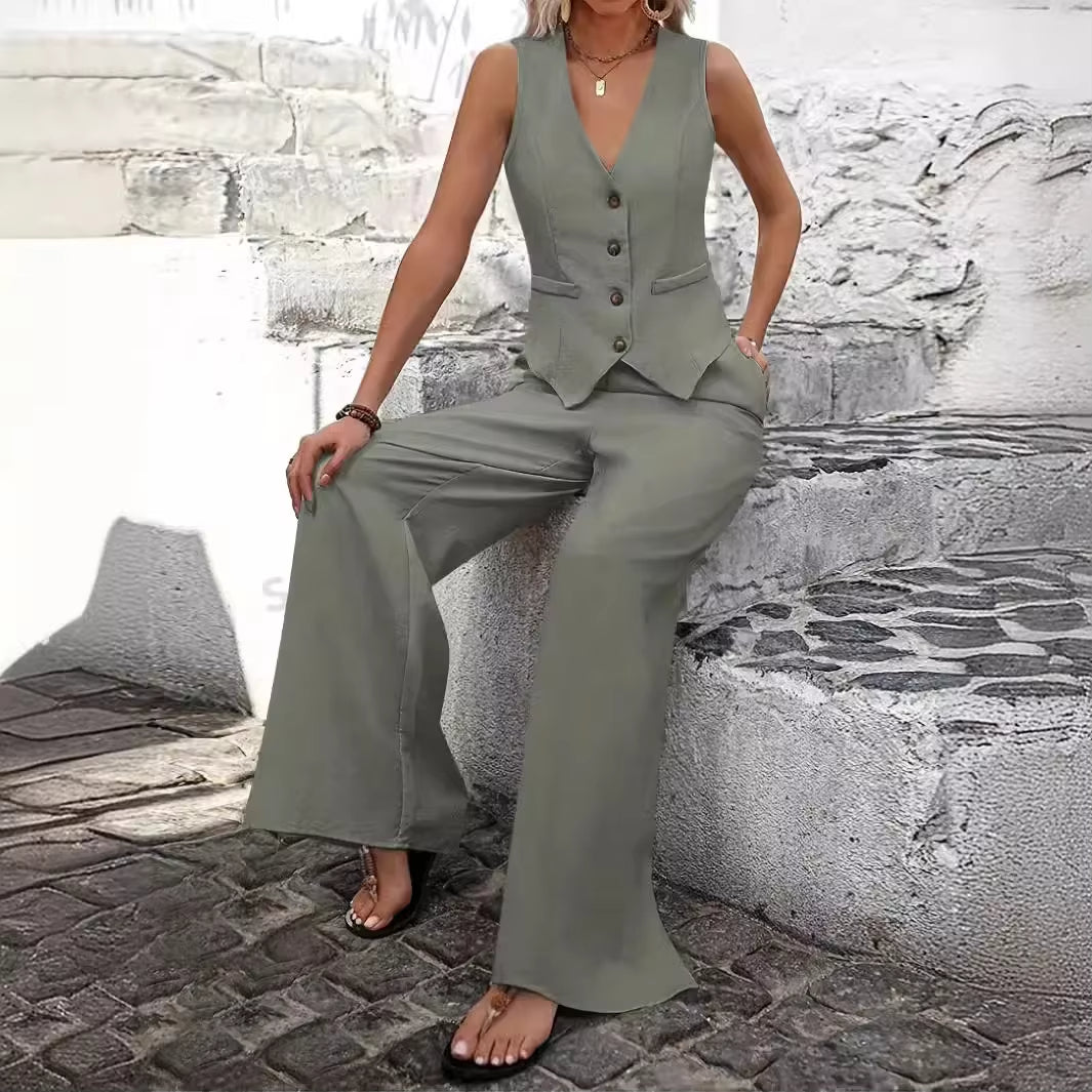 Vest Patchwork Casual Suit