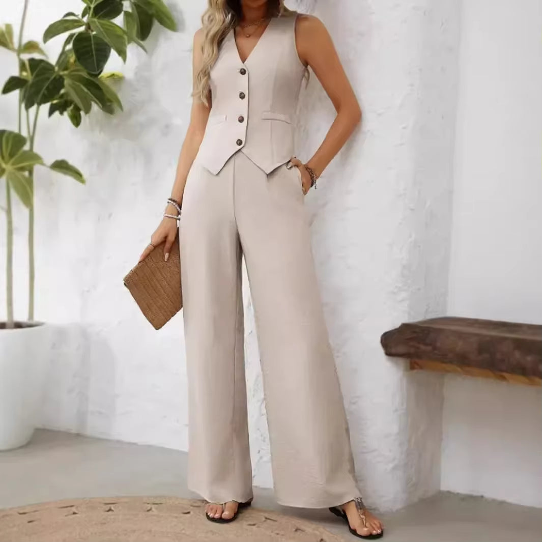 Vest Patchwork Casual Suit