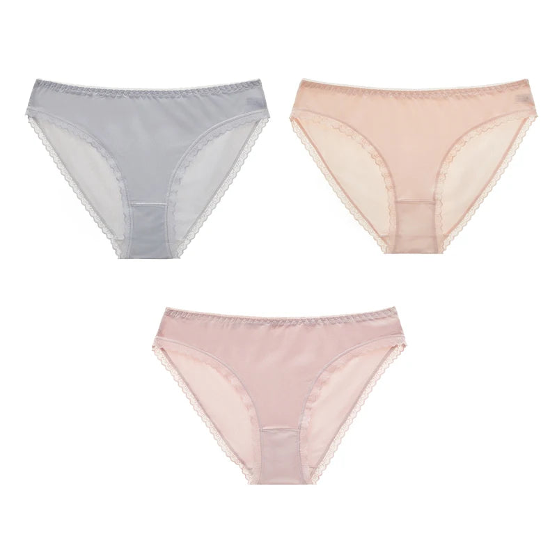 BANNIROU 3Pcs Ice Silk Women's Underwear