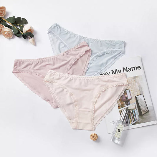 BANNIROU 3Pcs Ice Silk Women's Underwear
