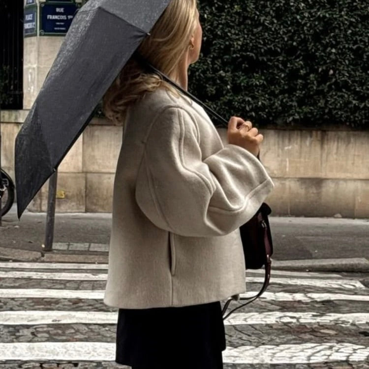 One Button Woolen Jacket