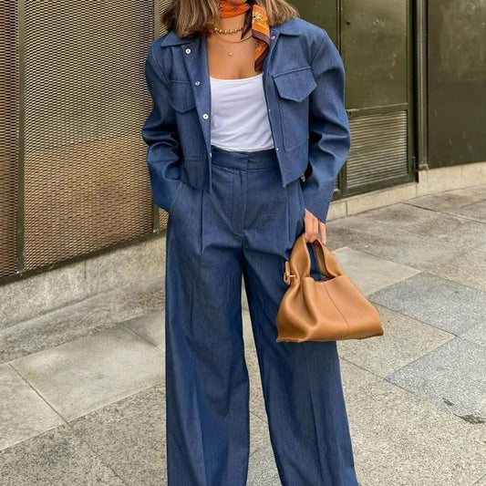 Solid Causal Jacket Pant Sets