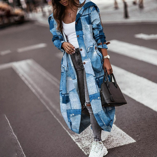Long Hooded Trench Coat