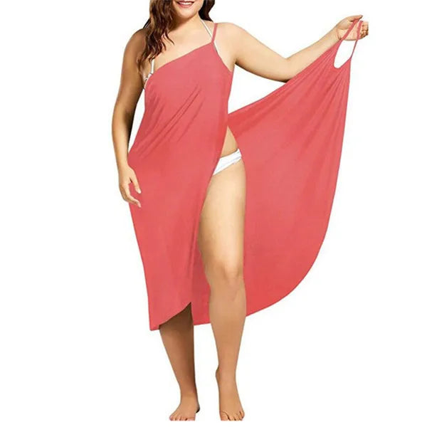 Women Solid Color Wrap Dress