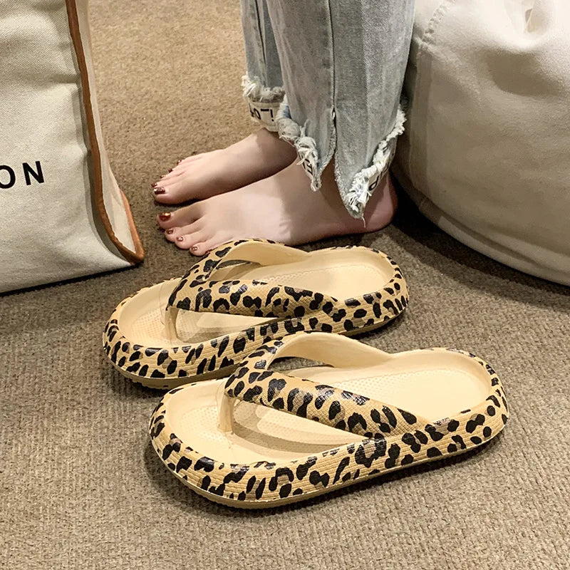 Leopard-Print Flip-Flops