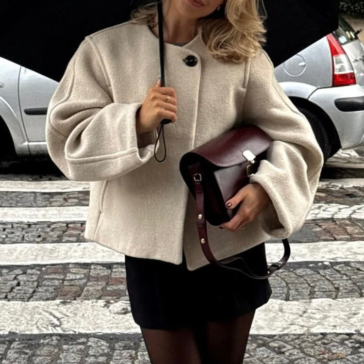 One Button Woolen Jacket
