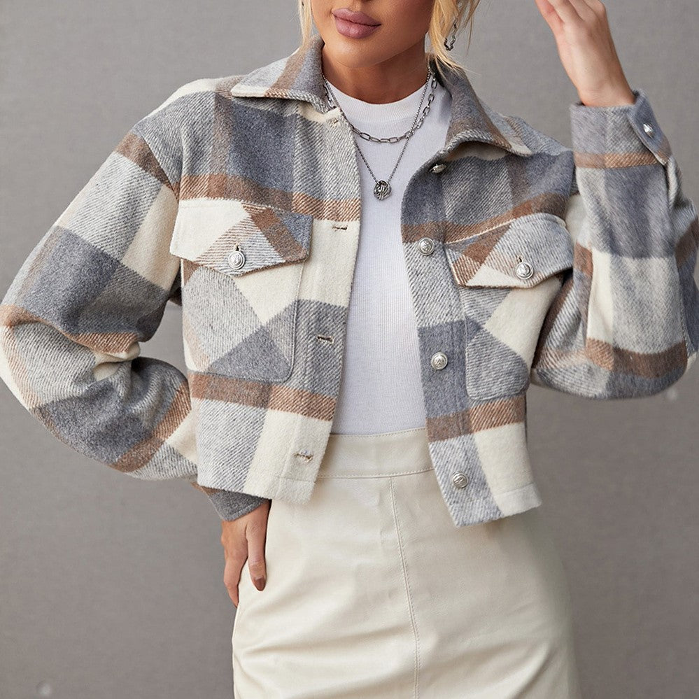 Short Plaid Coat