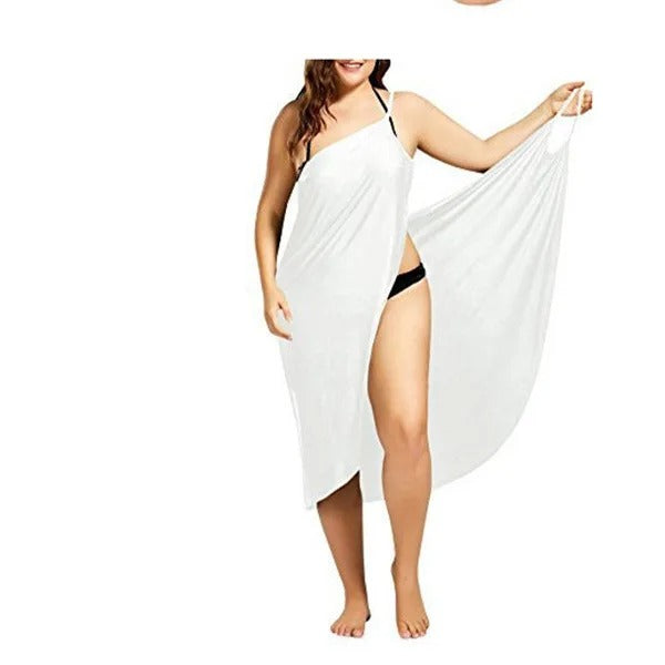 Women Solid Color Wrap Dress