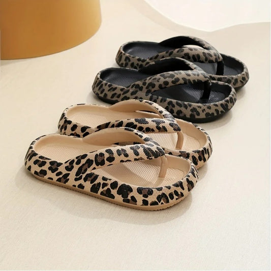 Leopard-Print Flip-Flops