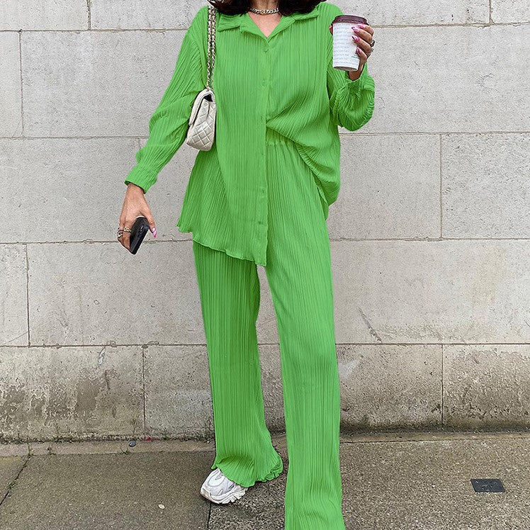 Pleated Two Piece Set