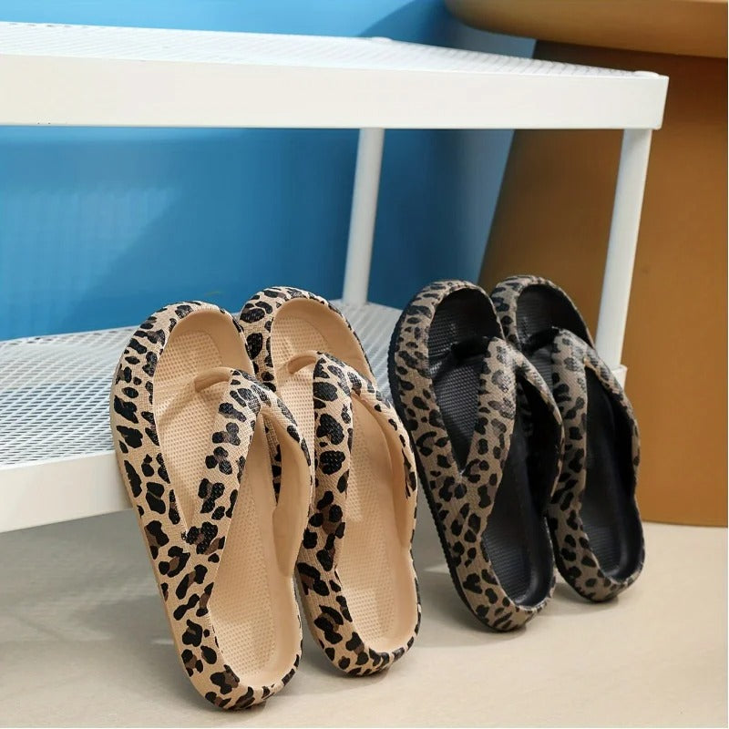 Leopard-Print Flip-Flops